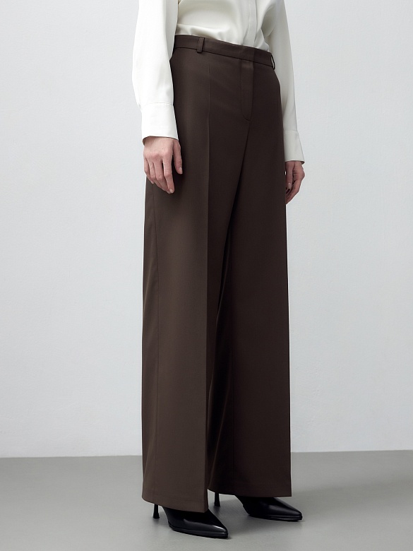 Прямые брюки из костюмной ткани POMPA арт.1119890ne0181