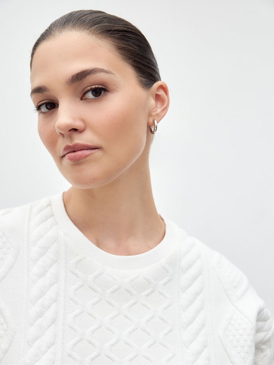 Трикотажный джемпер с косами