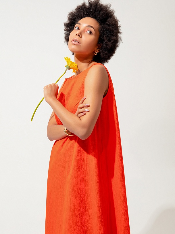 Свободное летнее платье из хлопка