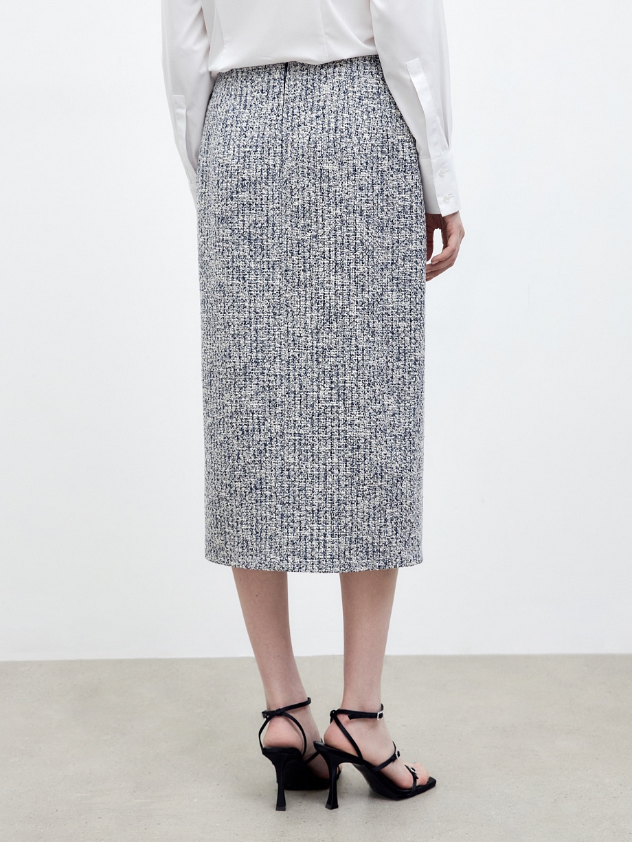Юбка-карандаш из фактурной твидовой ткани
