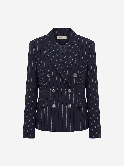 Жакет из костюмной ткани с полосками люрекса