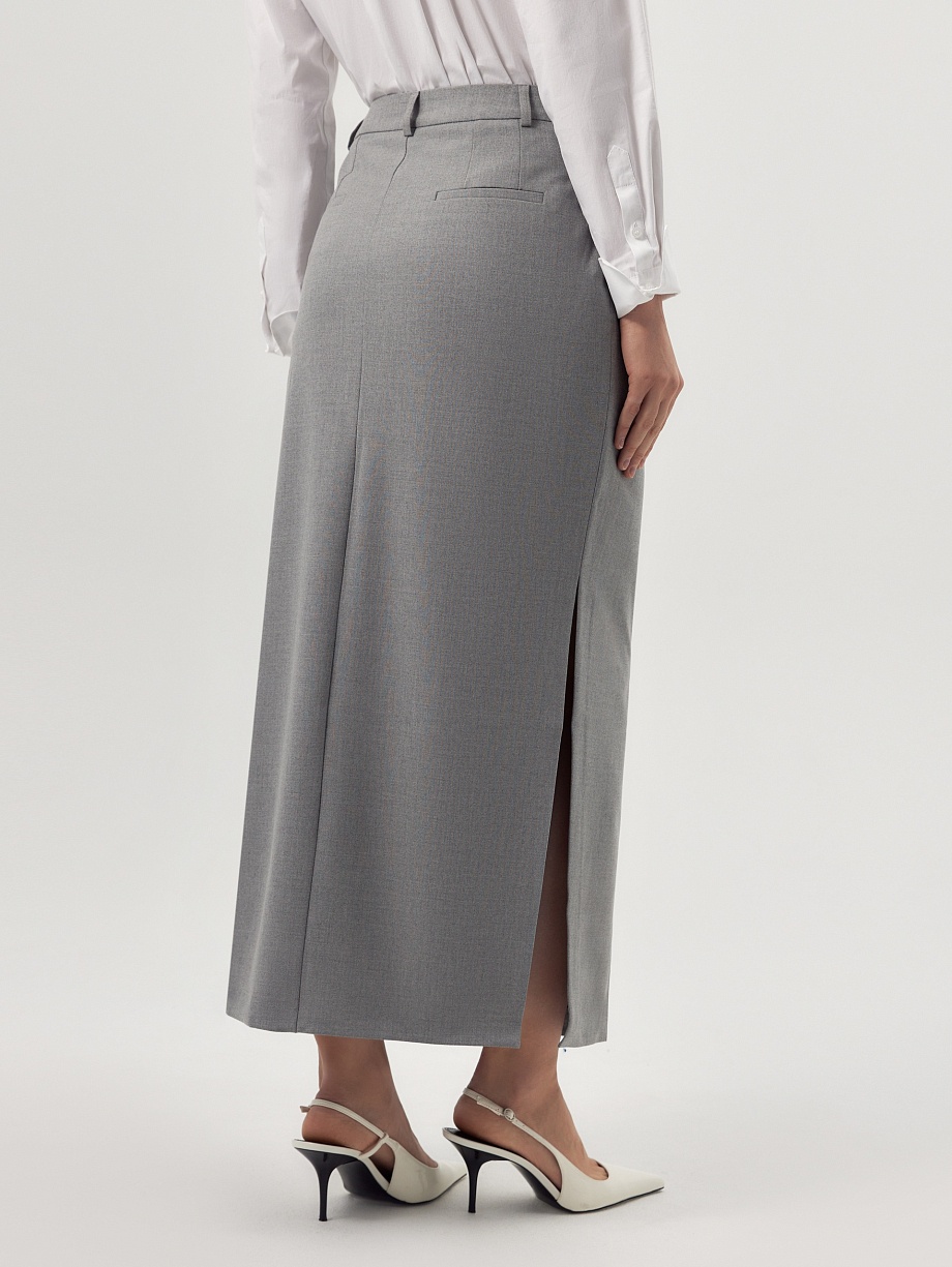 Юбка макси из костюмной ткани