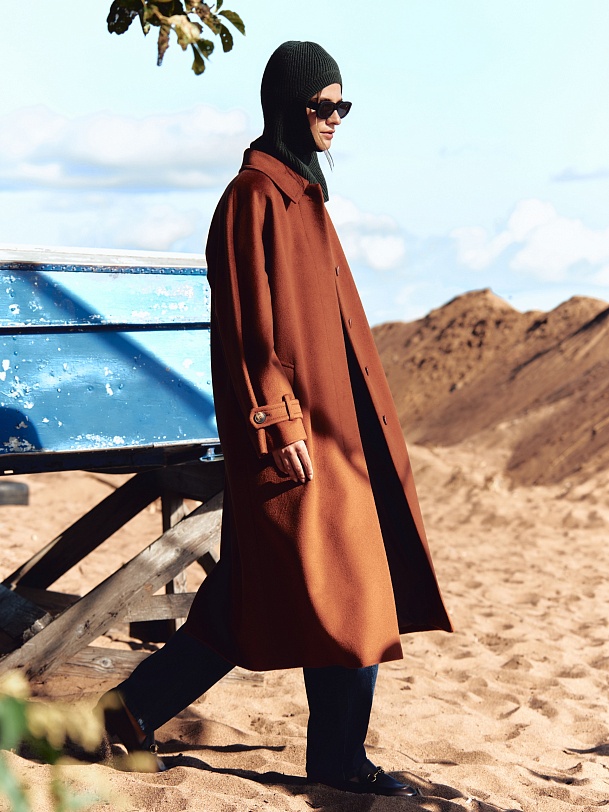 Шерстяное пальто еврозима с мембраной и утепленной спинкой