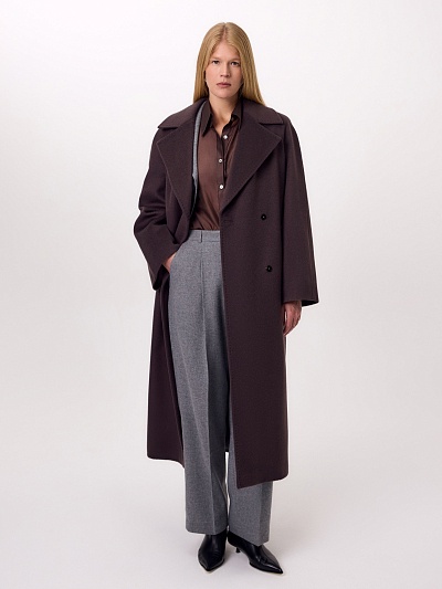 Пальто-халат из премиальной шерсти и кашемира