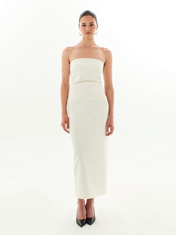 Топ без бретелей с асимметричными складками POMPA арт.2550021ny0403