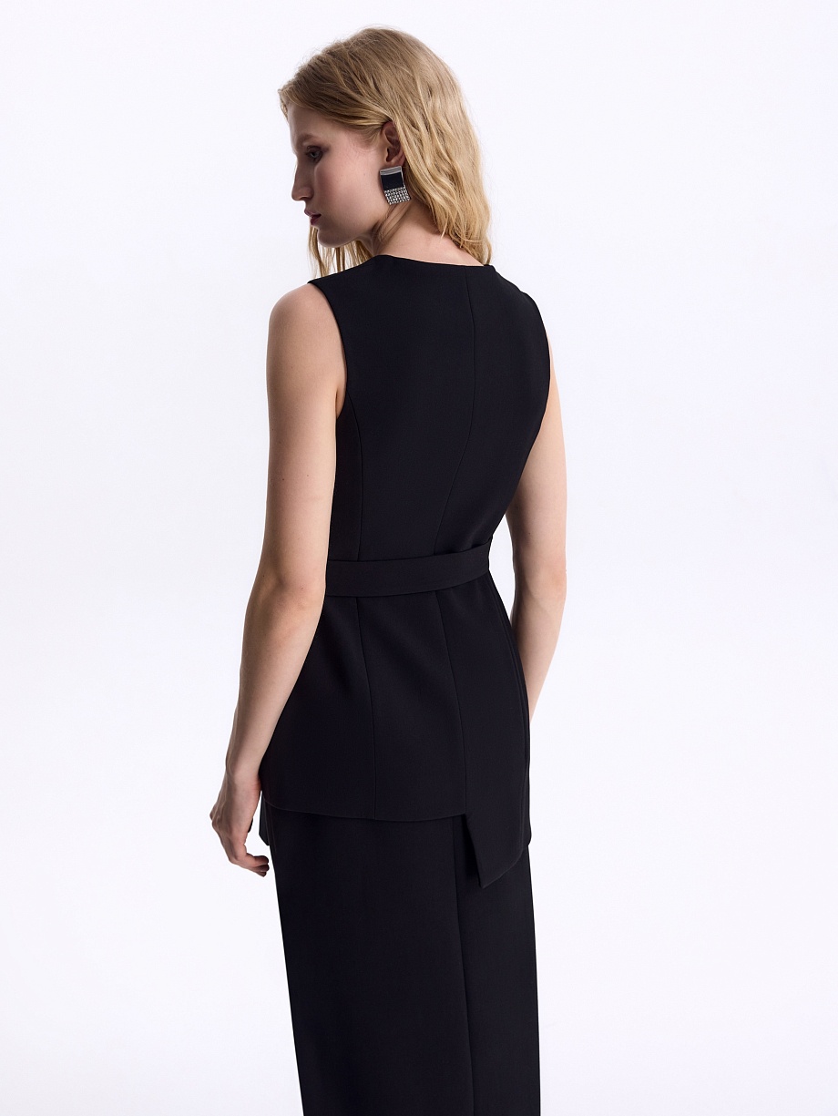 Асимметричный жилет из костюмной ткани