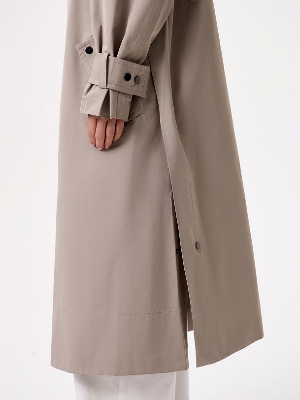 Непромокаемый хлопковый плащ с высоким воротником