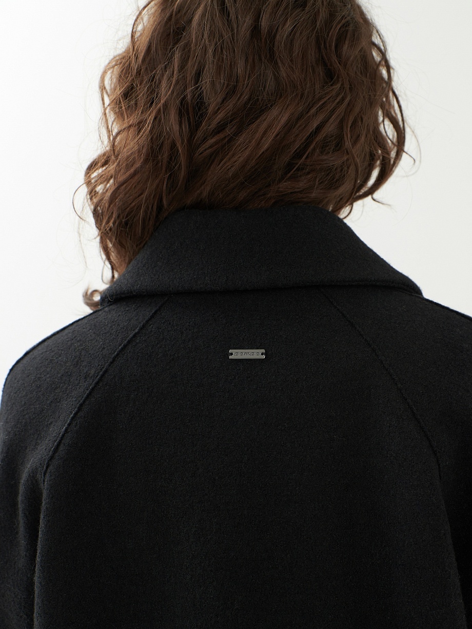 Утеплённое полупальто из варёной шерсти с мембраной