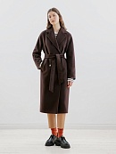 Двубортное женское пальто с поясом и мембраной POMPA арт.1013804p10081
