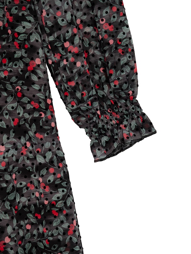 Платье миди с растительным принтом