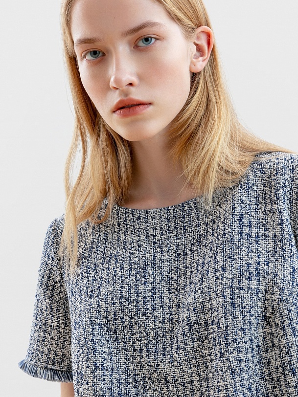 Платье мини из твида