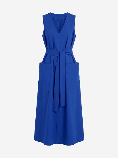 Хлопковый сарафан с накладными карманами