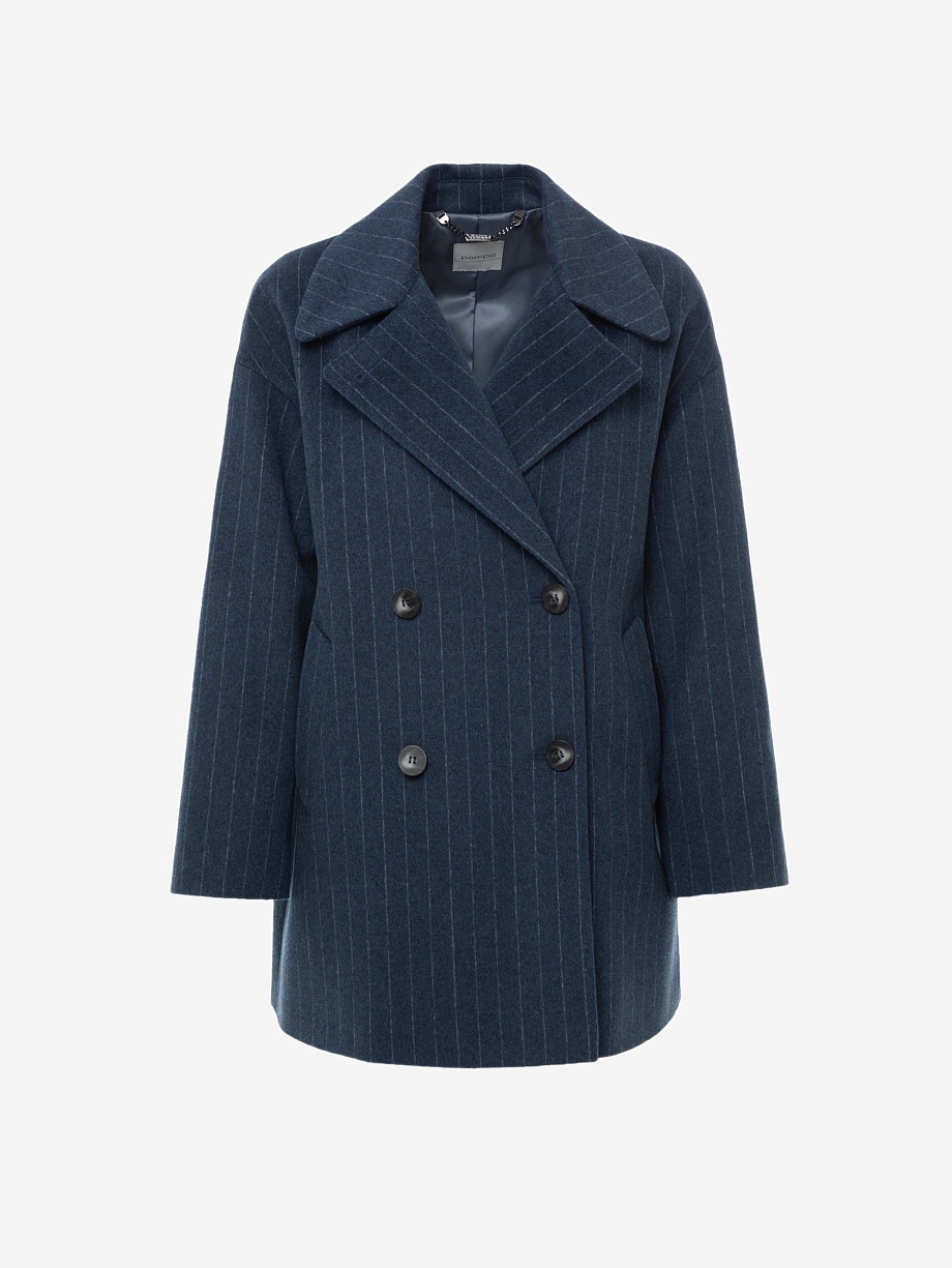 Двубортное полупальто из шерсти с мембраной