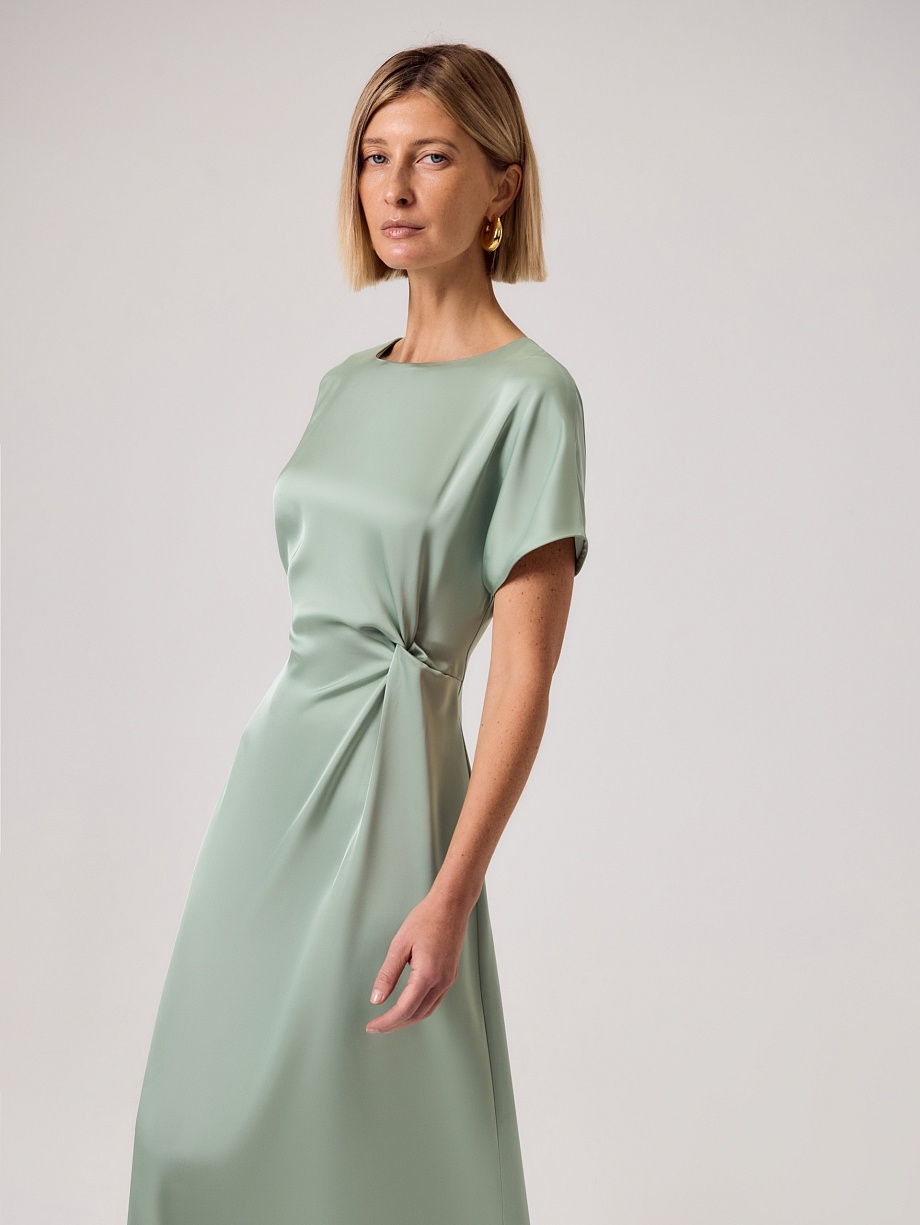 Платье миди из атласа