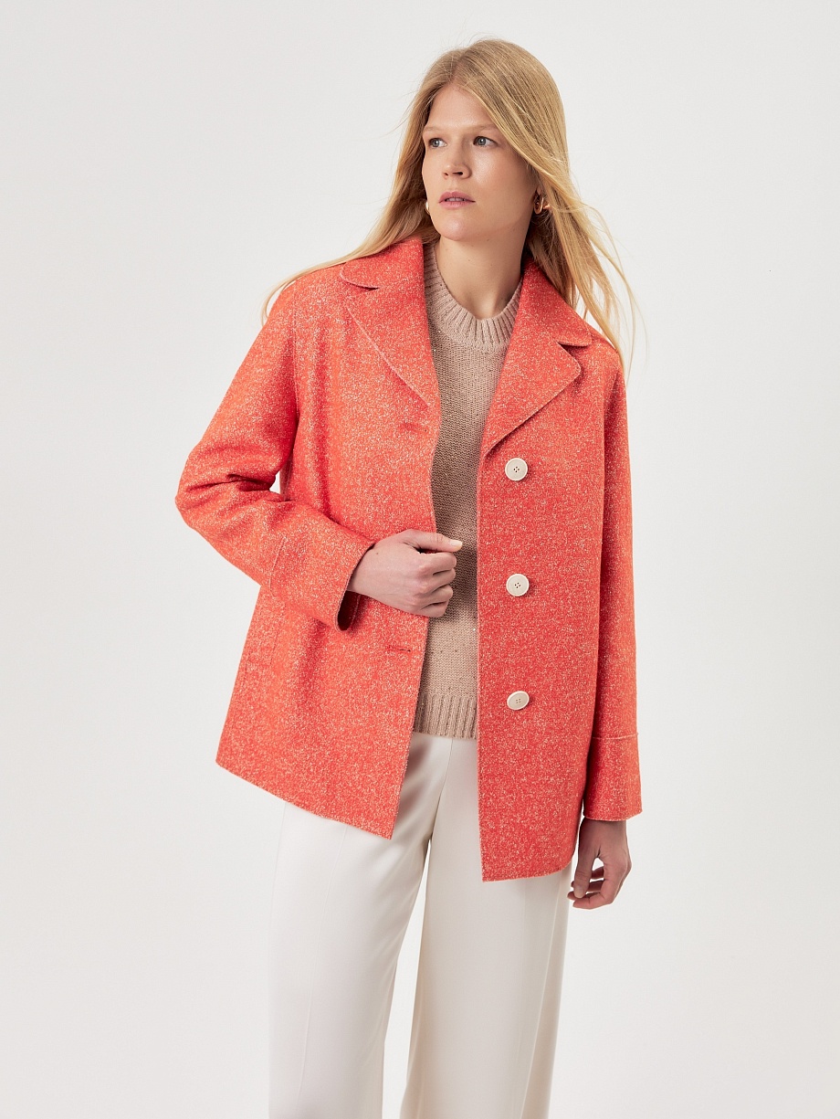 Демисезонное полупальто из шерсти