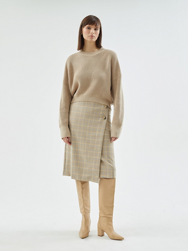 Вязаный джемпер из хлопкого трикотажа