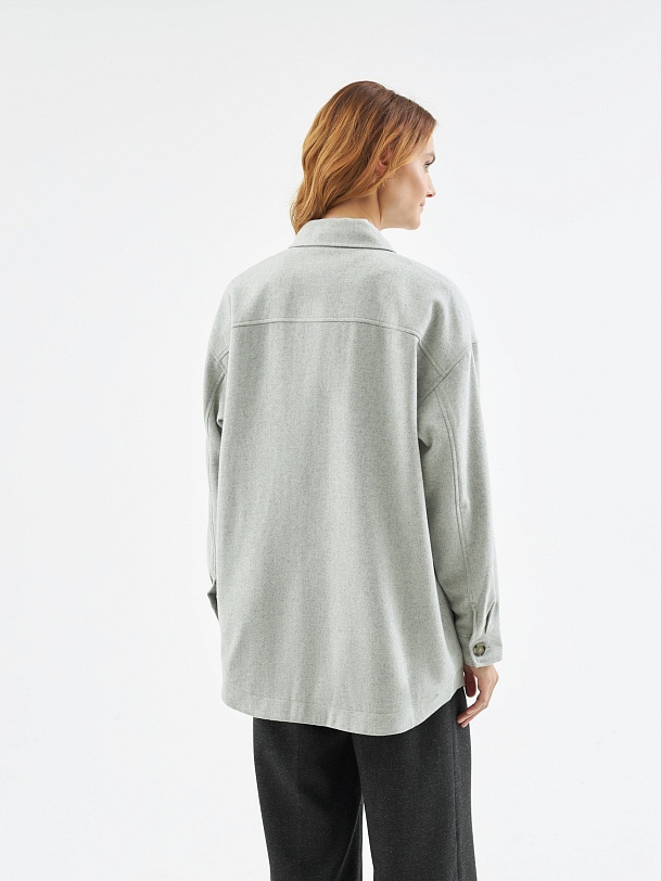 Жакет-рубашка из шерсти