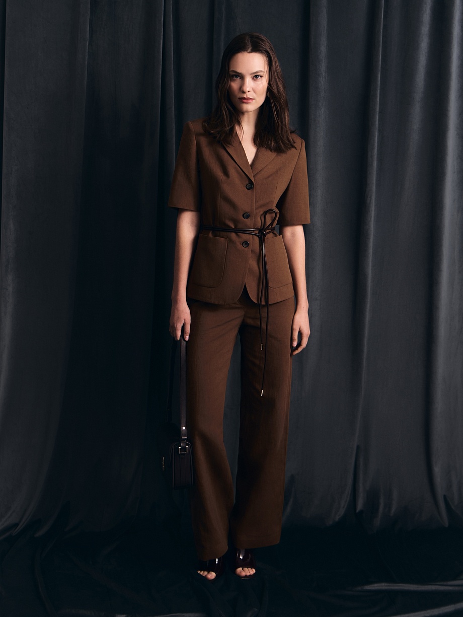 Летние брюки из хлопка и льна