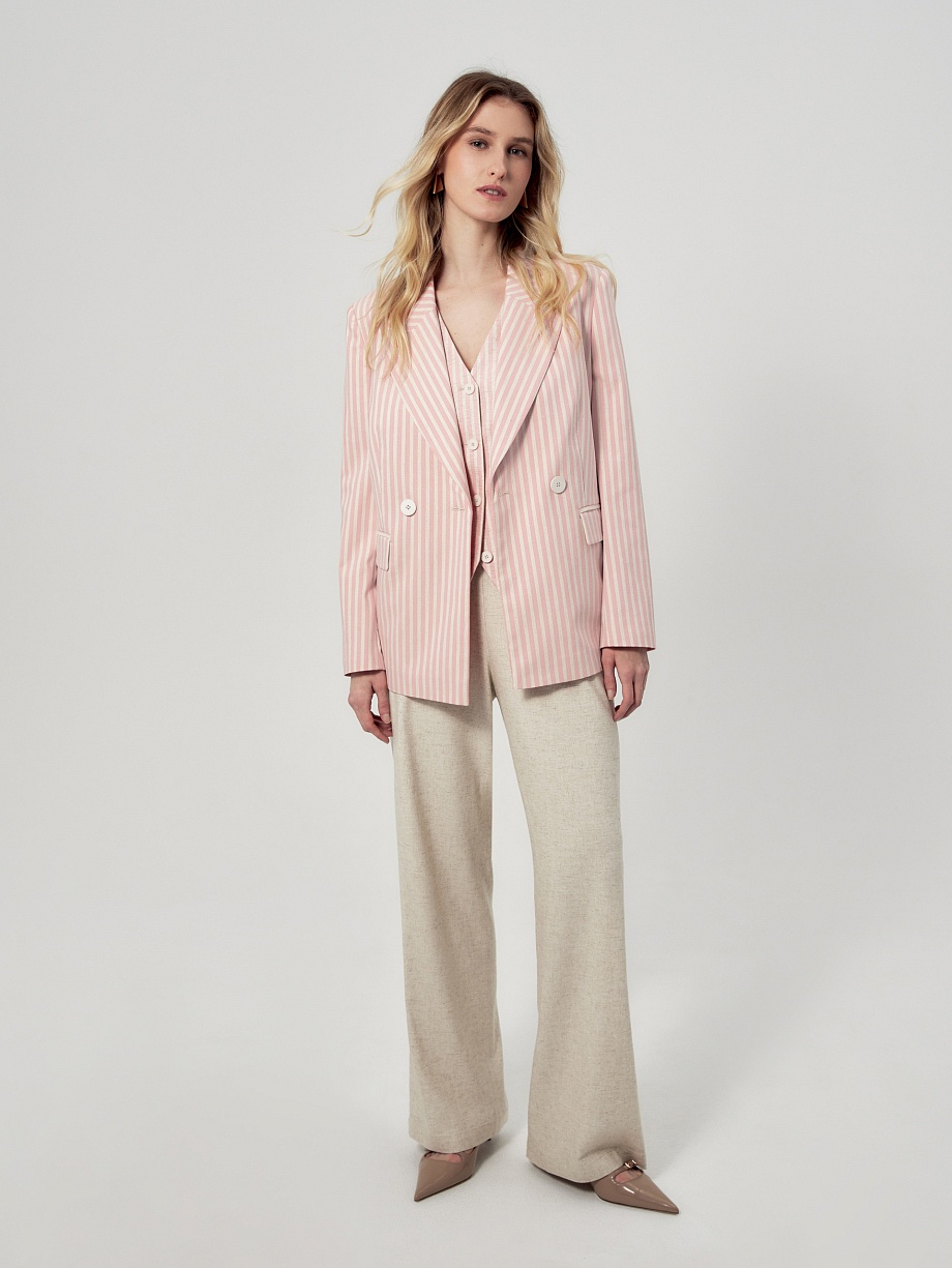 Летний жакет из костюмной ткани с вискозой и льном