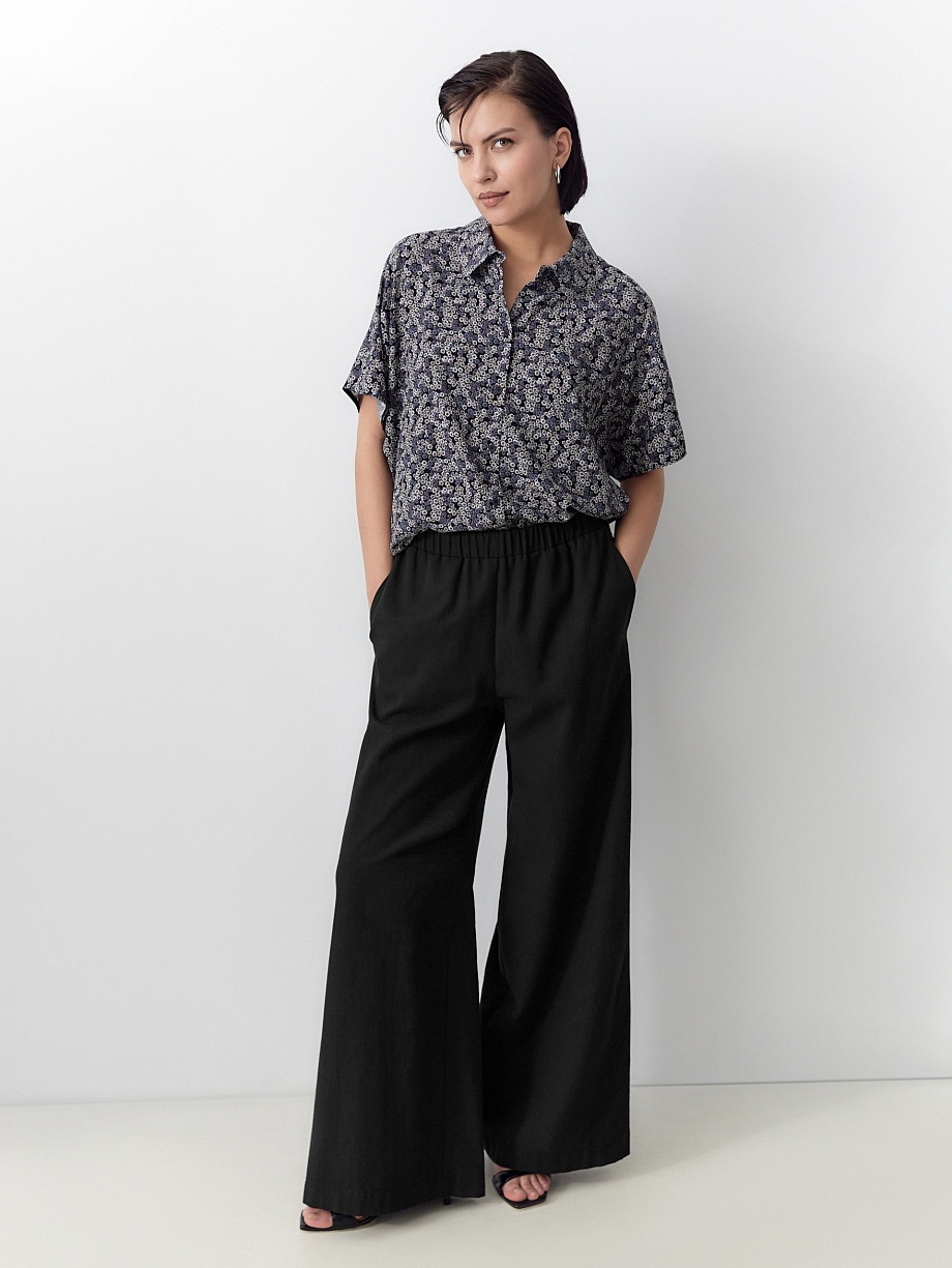 Летние брюки из хлопка и льна