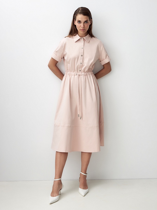 Платье из хлопковой ткани с завязками
