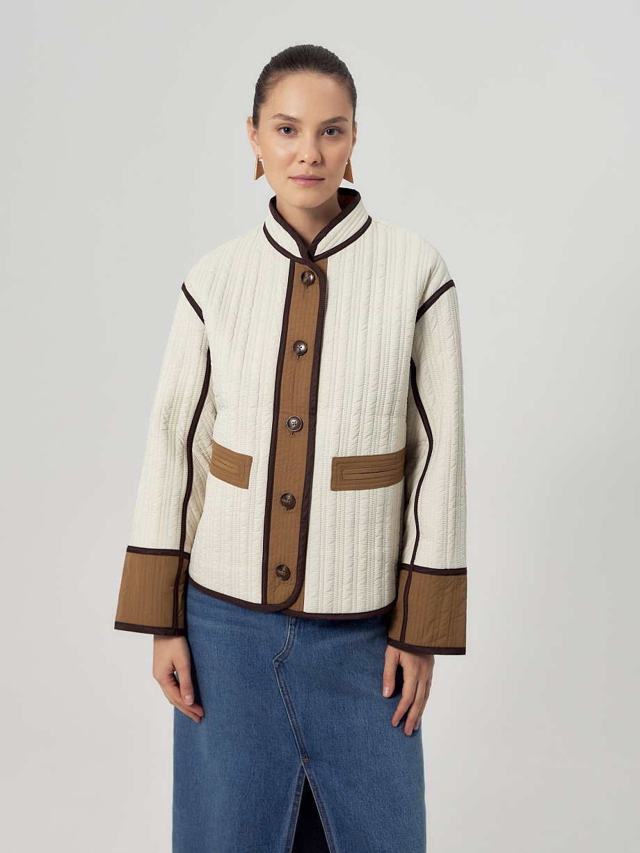 Прямой стеганый жакет