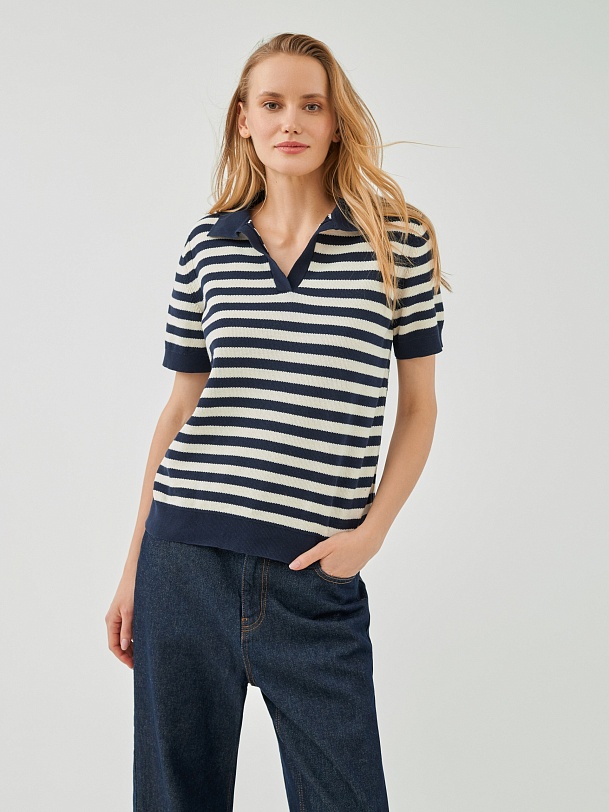 Джемпер с воротником поло