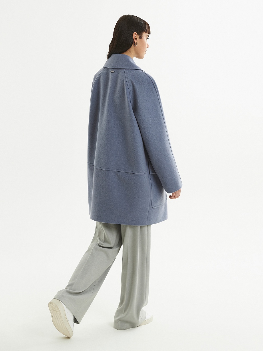 Укороченное шерстяное пальто с мембраной