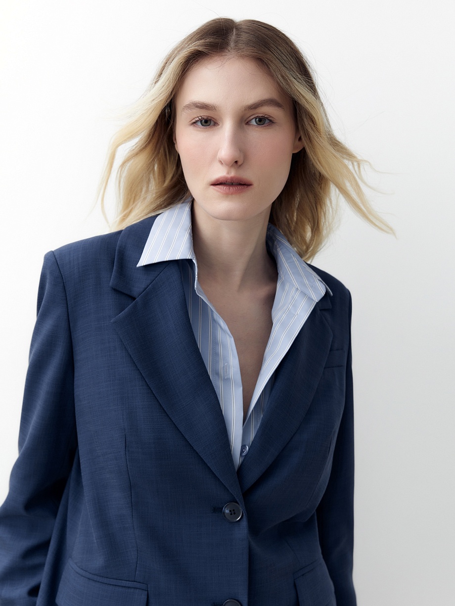 Удлиненный жакет из костюмной ткани с вискозой