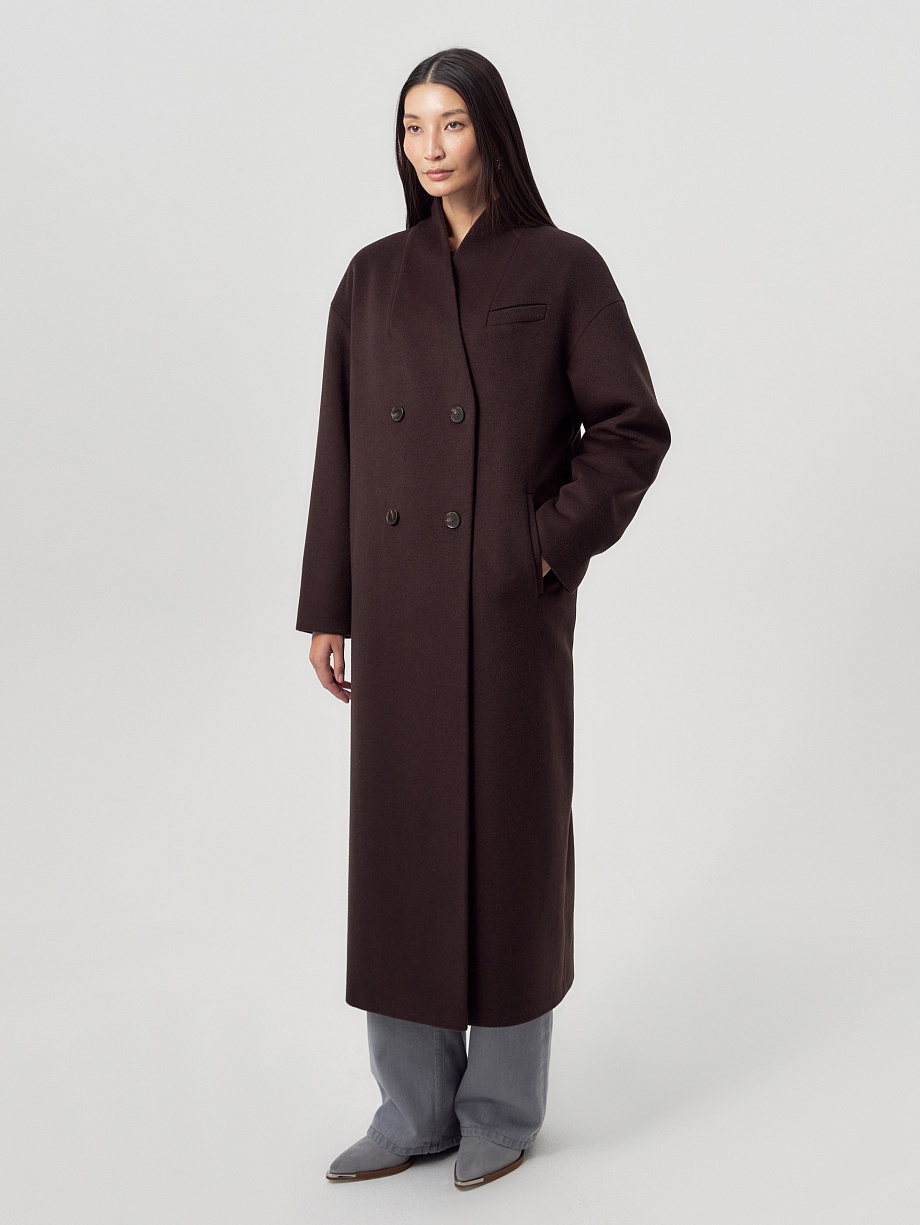 Пальто из шерсти с мембраной и утеплённой спинкой