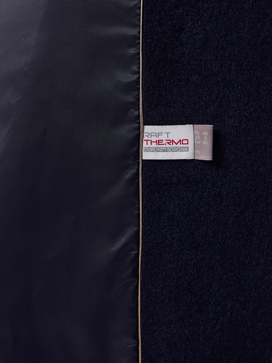 Пальто из шерсти и шелка с мембраной и утеплённой спинкой