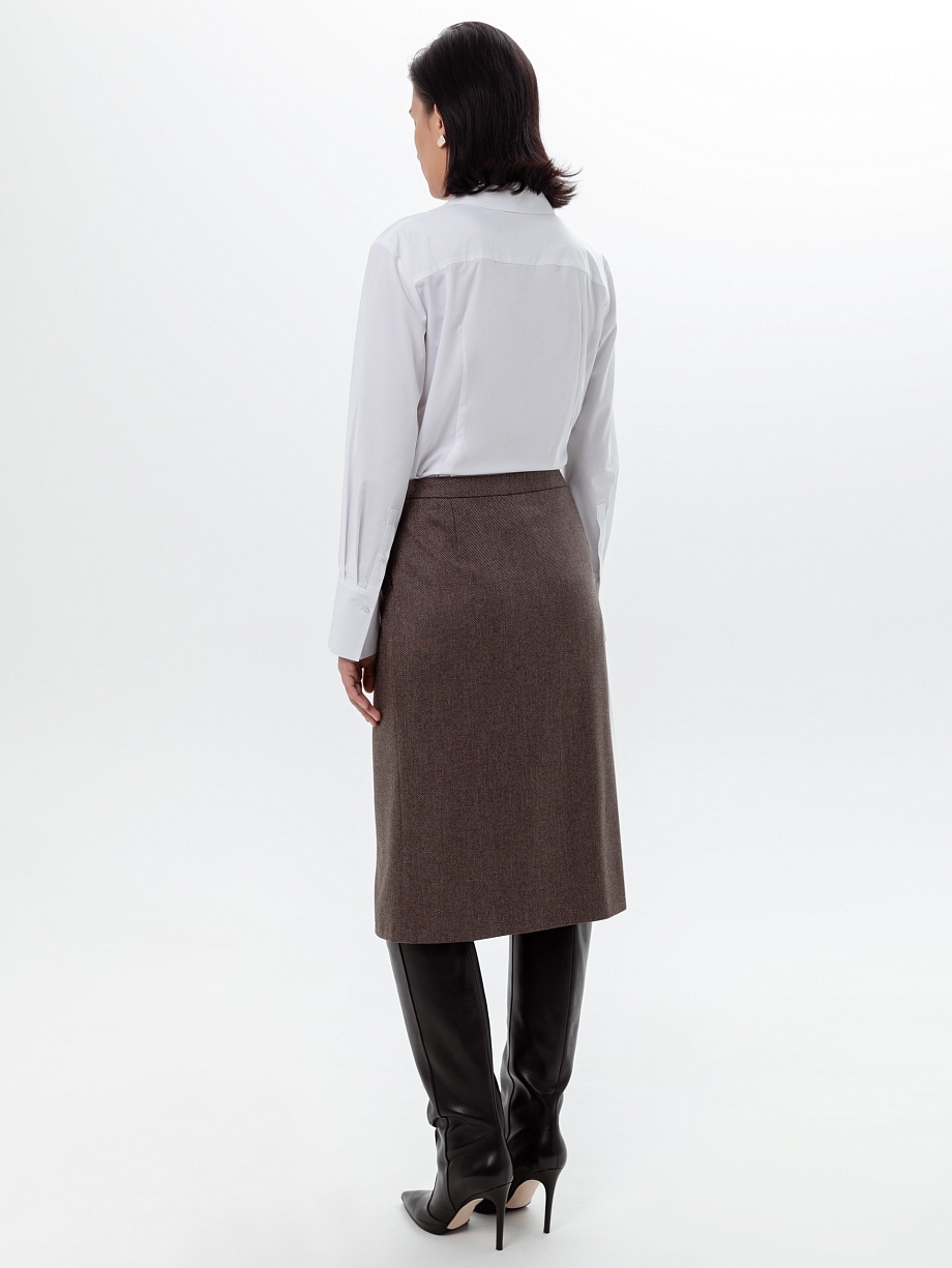 Классическая юбка миди полуприлегающего силуэта