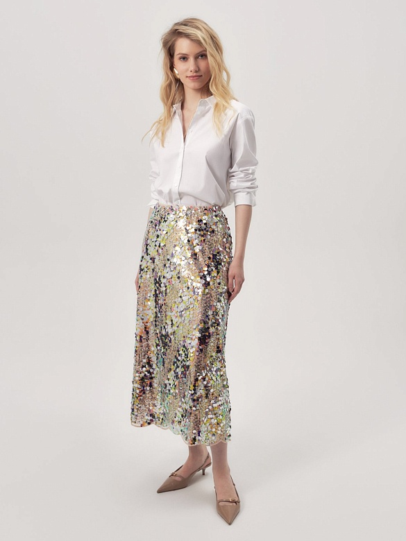 Юбка миди с пайетками POMPA арт.2183160jr3190
