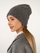 Вязаная шапка с ангорой POMPA арт.ZWH11868/3 Темно-серый