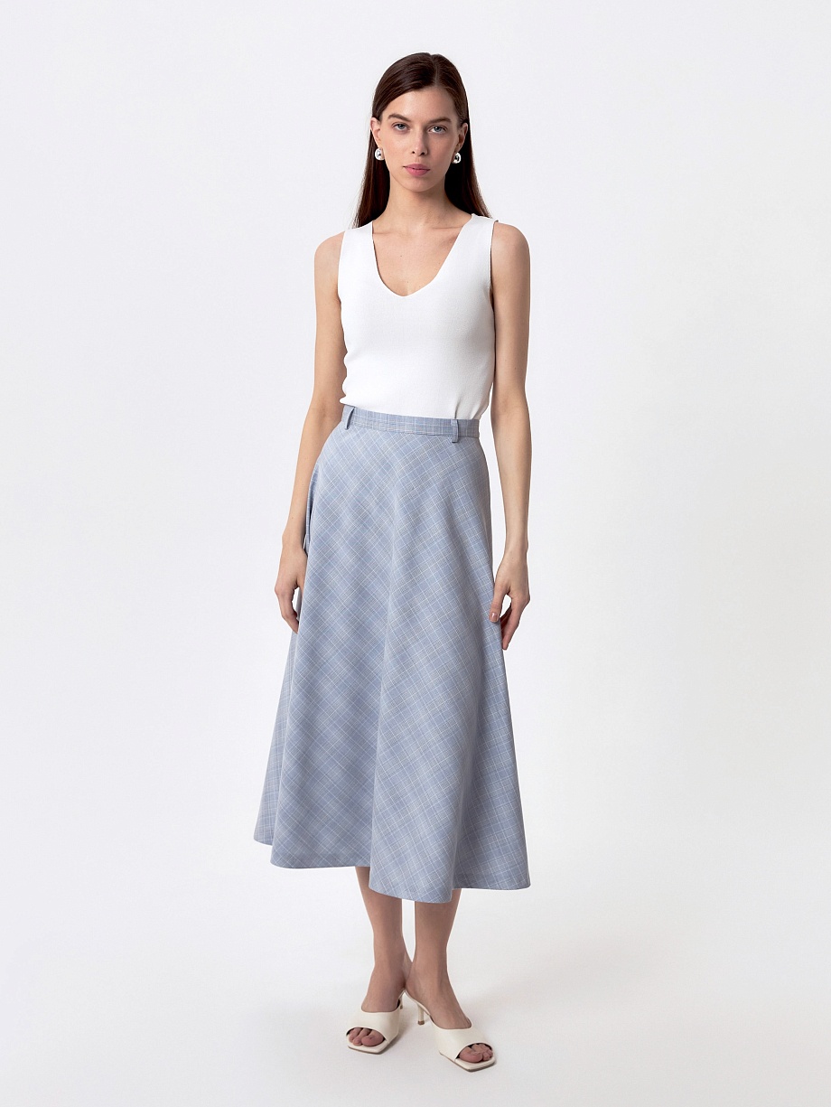 Юбка-трапеция из костюмной ткани 