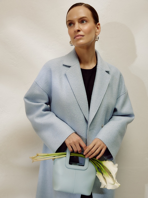 Пальто-халат из варёной шерсти