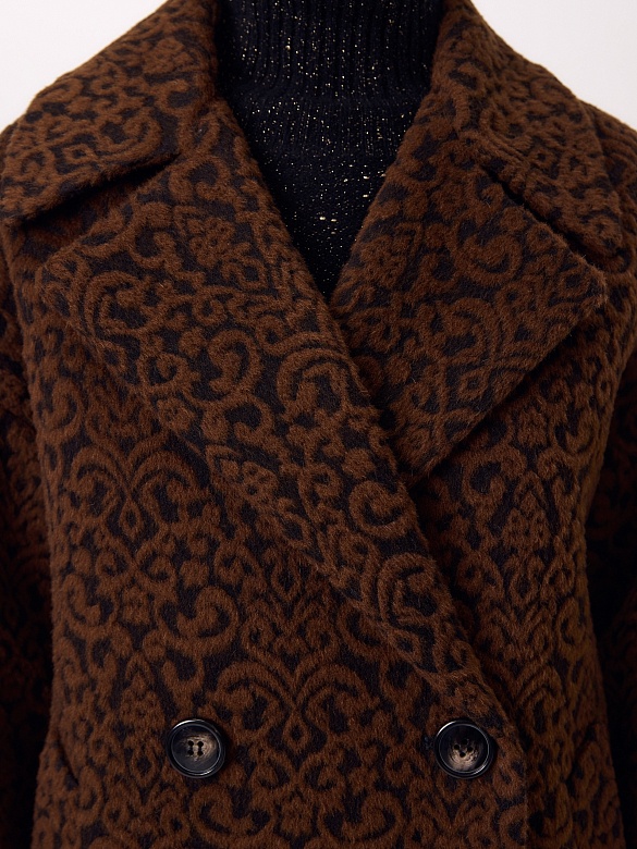 Полупальто из шерсти Альпака Бэби Сури с мембраной и утеплённой спинкой POMPA арт.1024983p90090