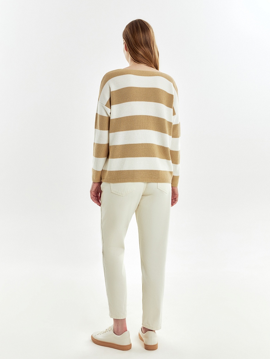 Джемпер в широкую полоску из вискозы и хлопка