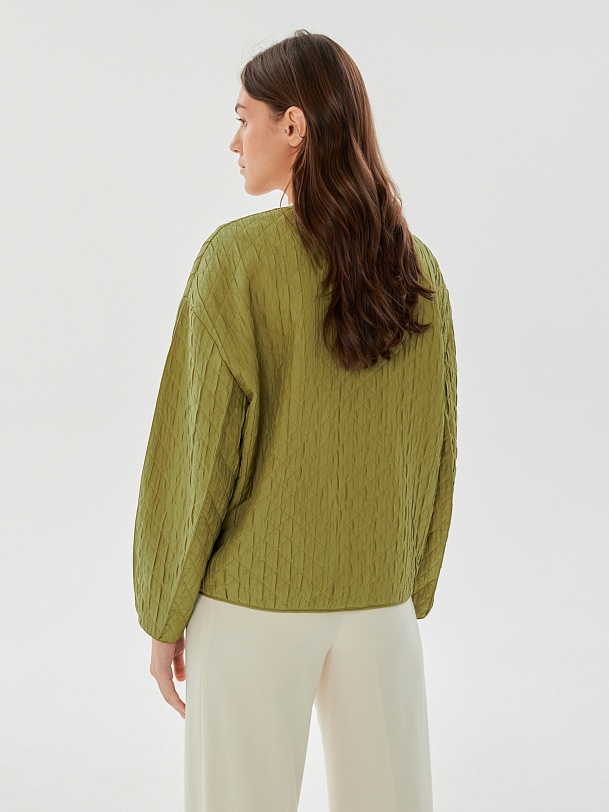 Объёмный жакет из фактурной костюмной ткани