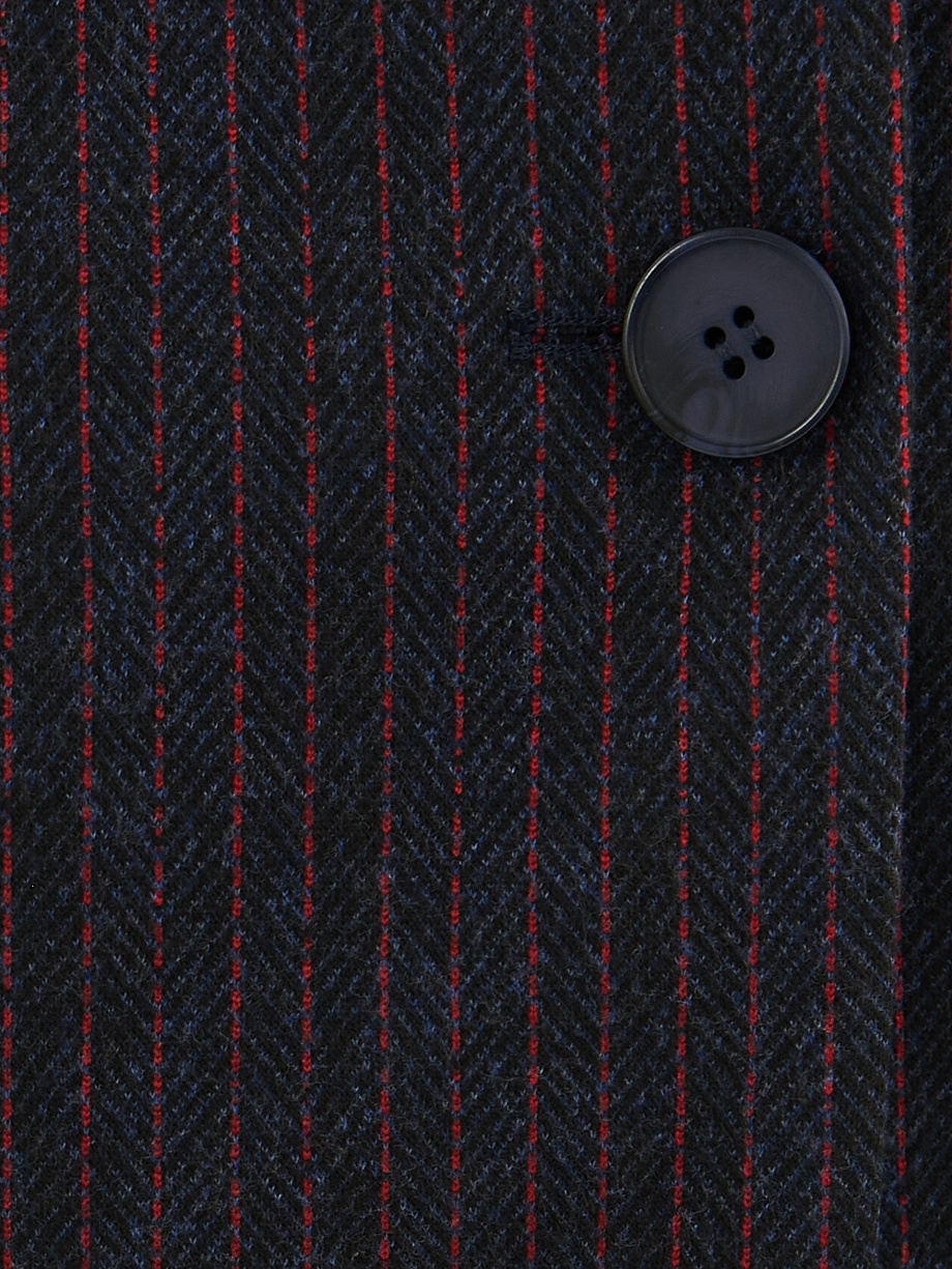 Прямой трикотажный жакет со съёмным капюшоном-манишкой