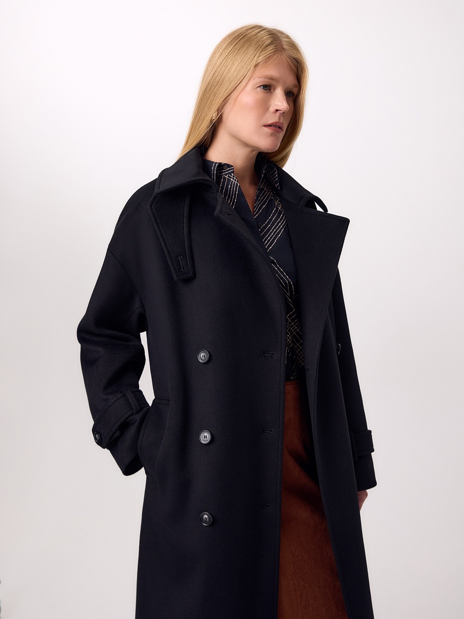 Утеплённое пальто из шерсти с подогревом