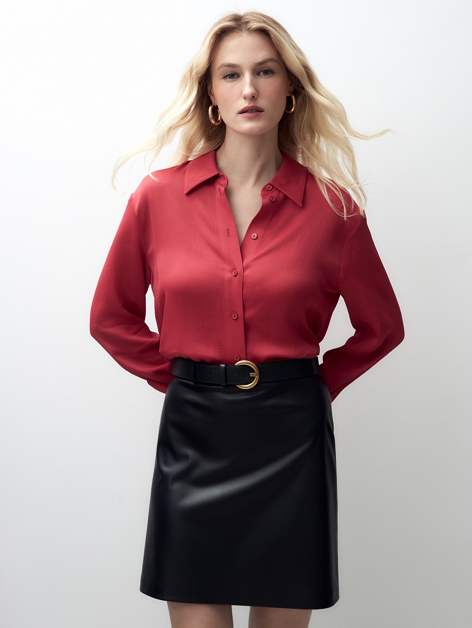 Мини-юбка из экокожи