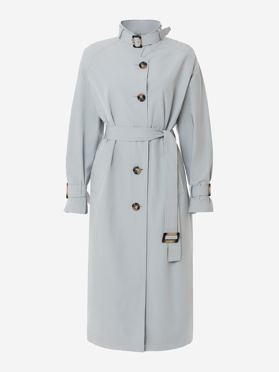 Непромокаемый тренч с высоким воротником