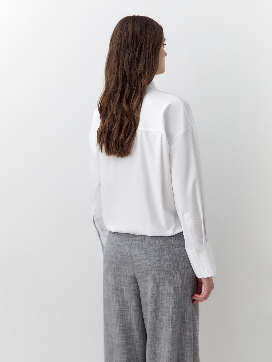 Свободная блуза из хлопка с имитацией запаха