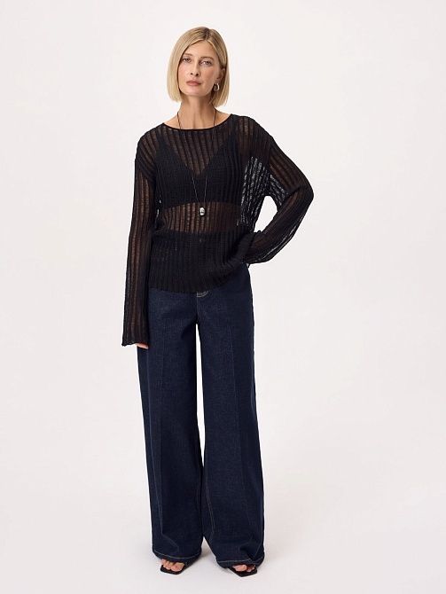 Ажурный джемпер из хлопка