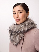 Зимнее пальто из шерсти утепленное с меховым воротником POMPA арт.1013771p60216