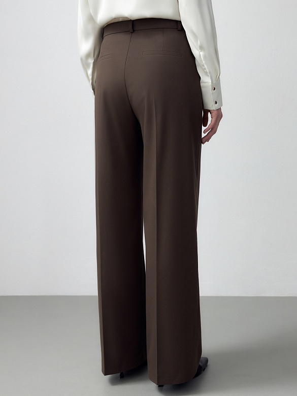 Прямые брюки из костюмной ткани POMPA арт.1119890ne0181