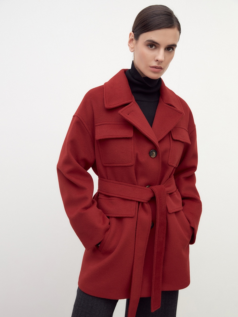 Шерстяное полупальто с мембраной