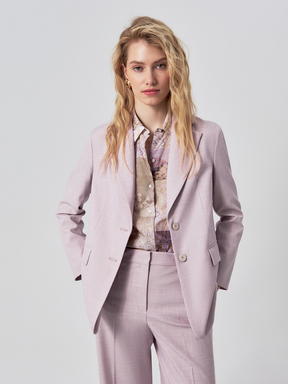 Прямой жакет из костюмной ткани