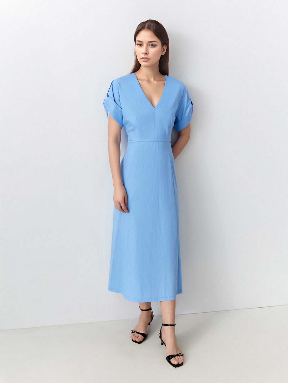 Приталенное платье из хлопковой ткани